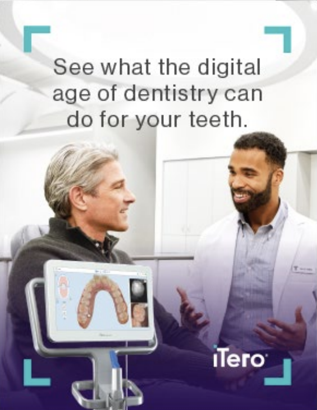 A dentist discusses high-tech treatment options with a patient