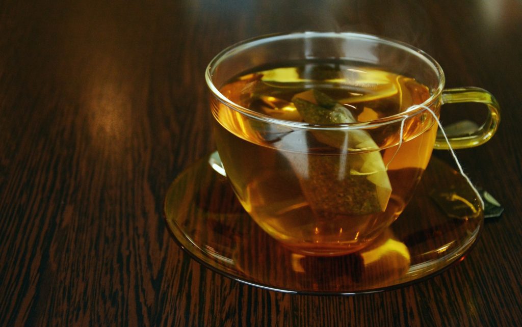 tea bag in cup of water